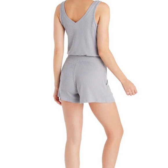 Softies Rib Dream Double V-neck Short Set Gray Women's Size S NWT - Picture 8 of 9
